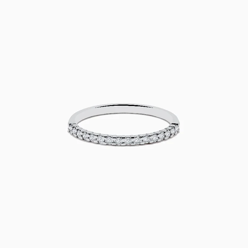 14K White Gold Pave Diamond Band 0.14 TCW