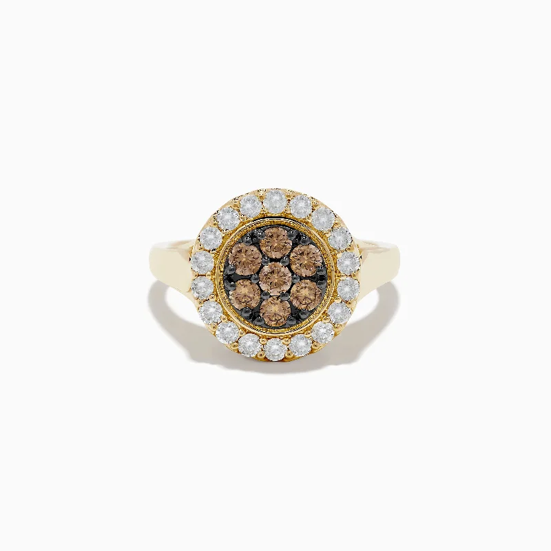 14K Yellow Gold Espresso and White Diamond Ring