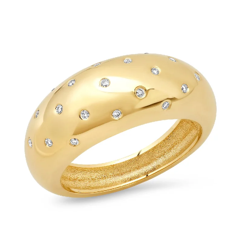 14K YG 19 Diamond Gypsy Dome Ring