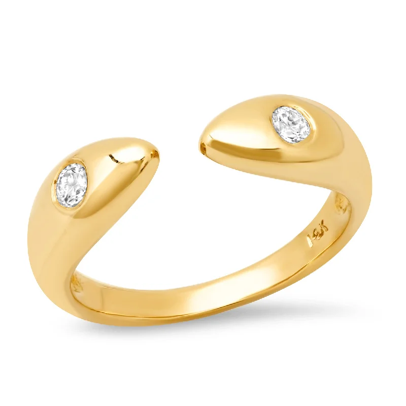 14K YG Dewclaw Diamond Ring