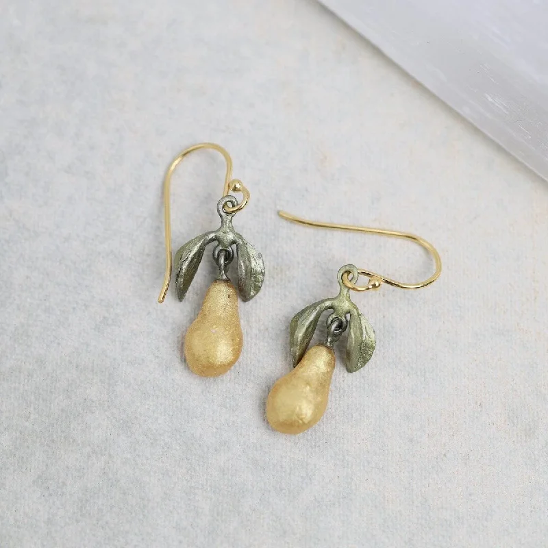 Golden Pear Wire Earrings