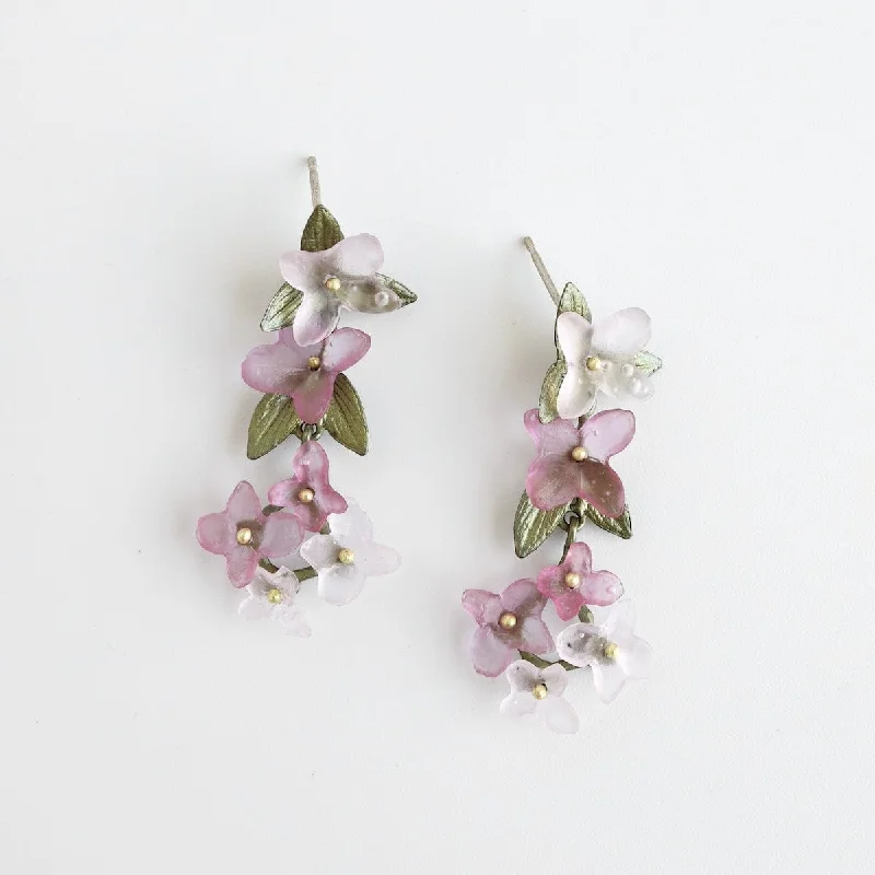 Pink Hydrangea Statement Earrings