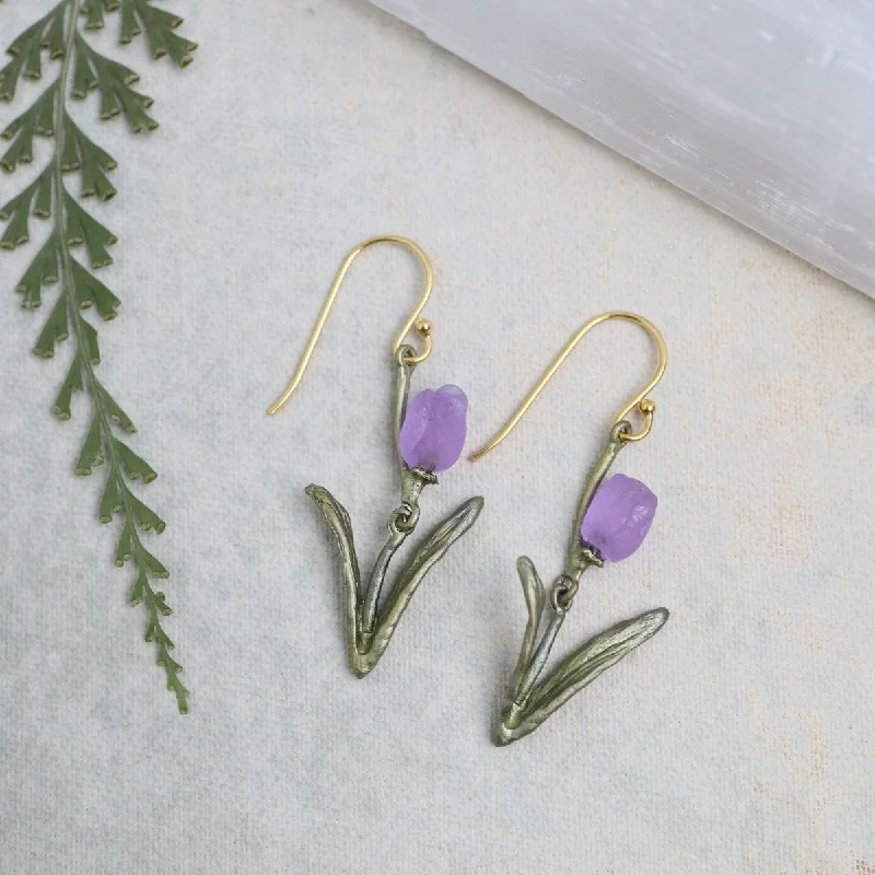 Tulip Wire Earrings - Purple