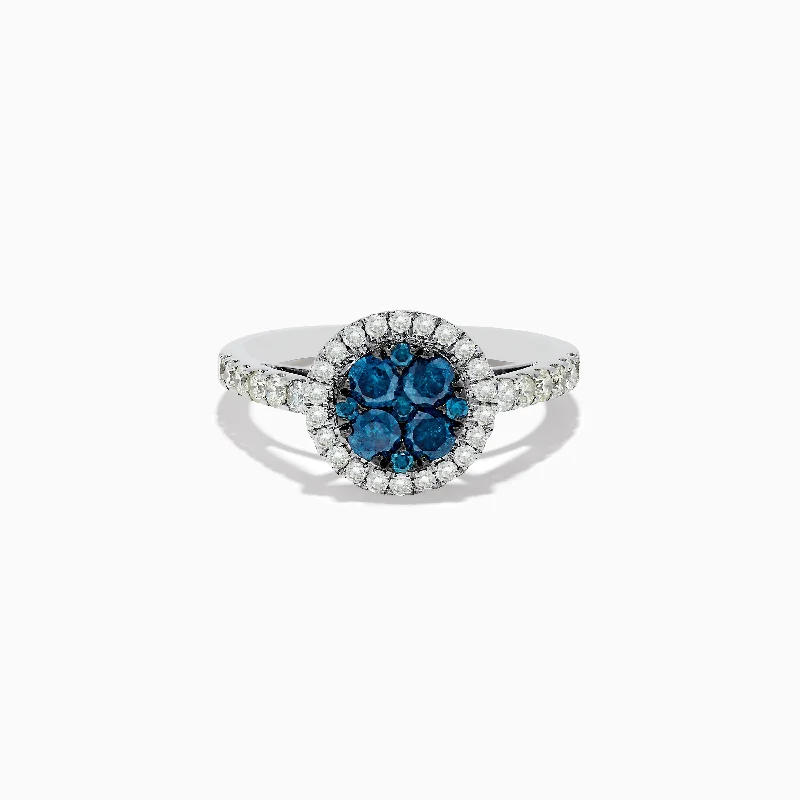 Bella Bleu 14K White Gold Blue and White Diamond Ring