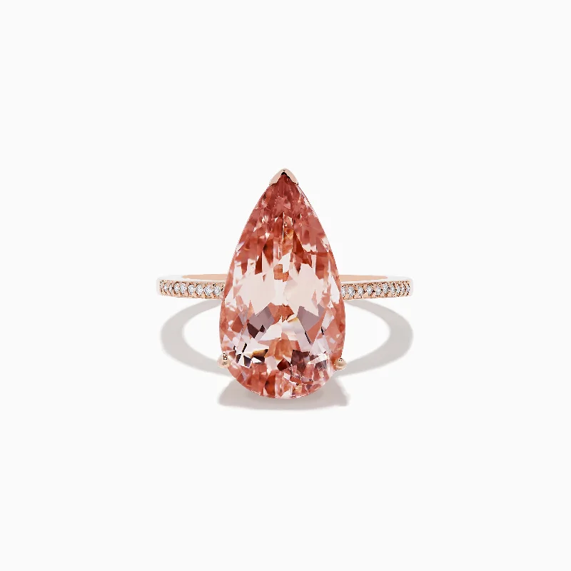 Blush 14K Rose Gold Morganite and Diamond Ring