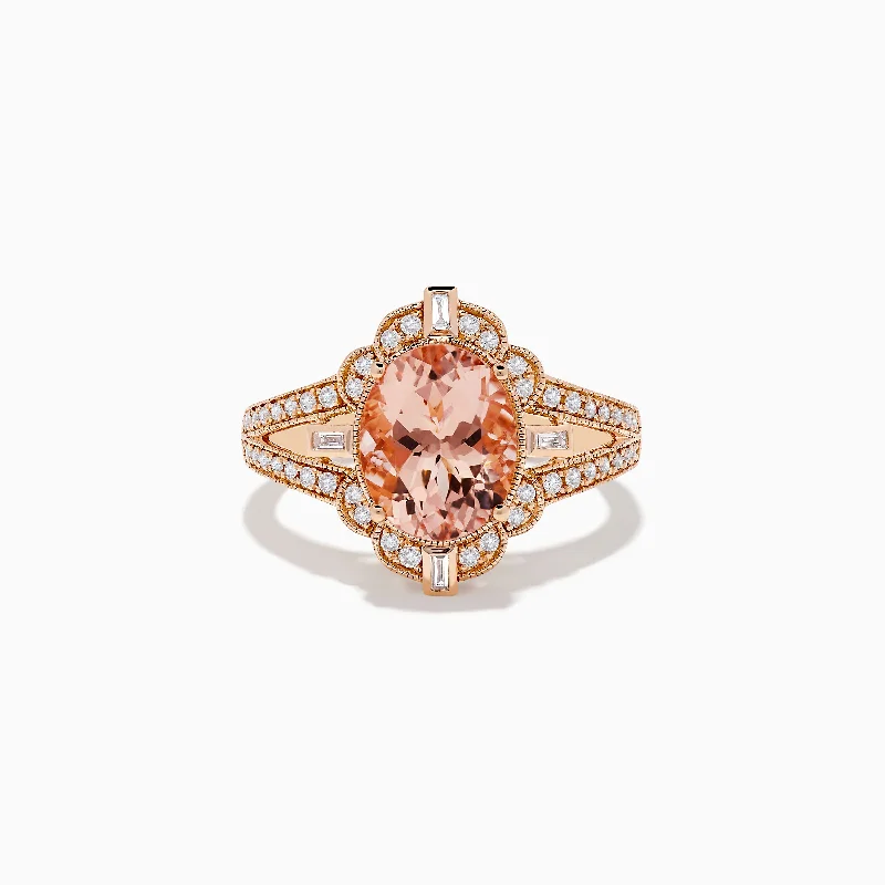 Blush 14K Rose Gold Morganite and Diamond Ring