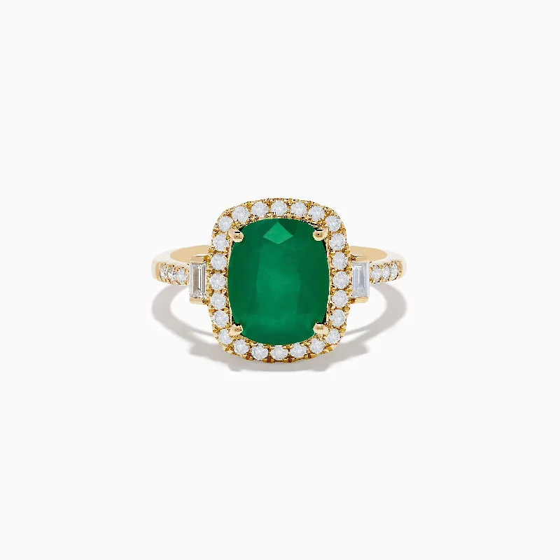 Brasilica 14K Yellow Gold Emerald and Diamond Ring