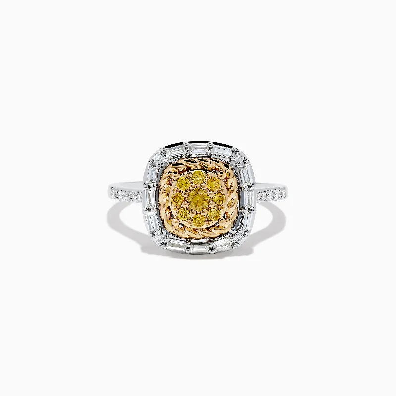 Canare 14K Two Tone Gold Yellow and White Diamond Ring