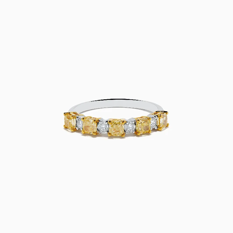 Canare 18K Two Tone White & Yellow Diamond Band Ring