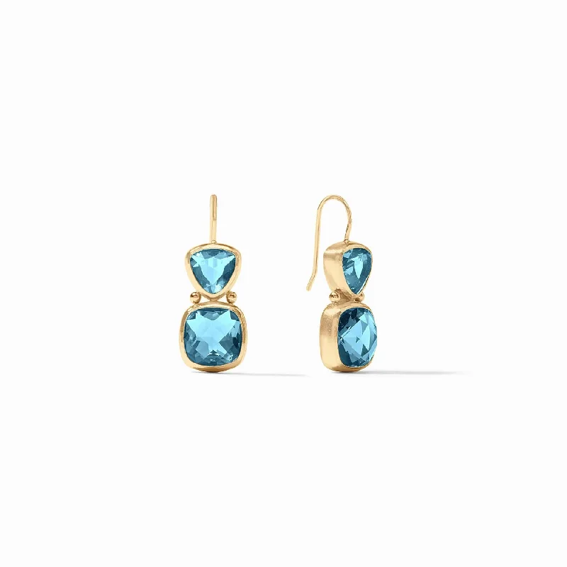 Iridescent Capri Blue Aquitaine Earrings