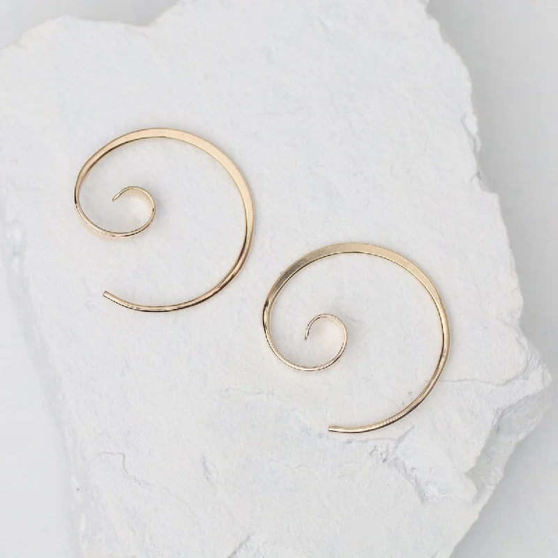 Forged Koru Earrings - Gold Filled