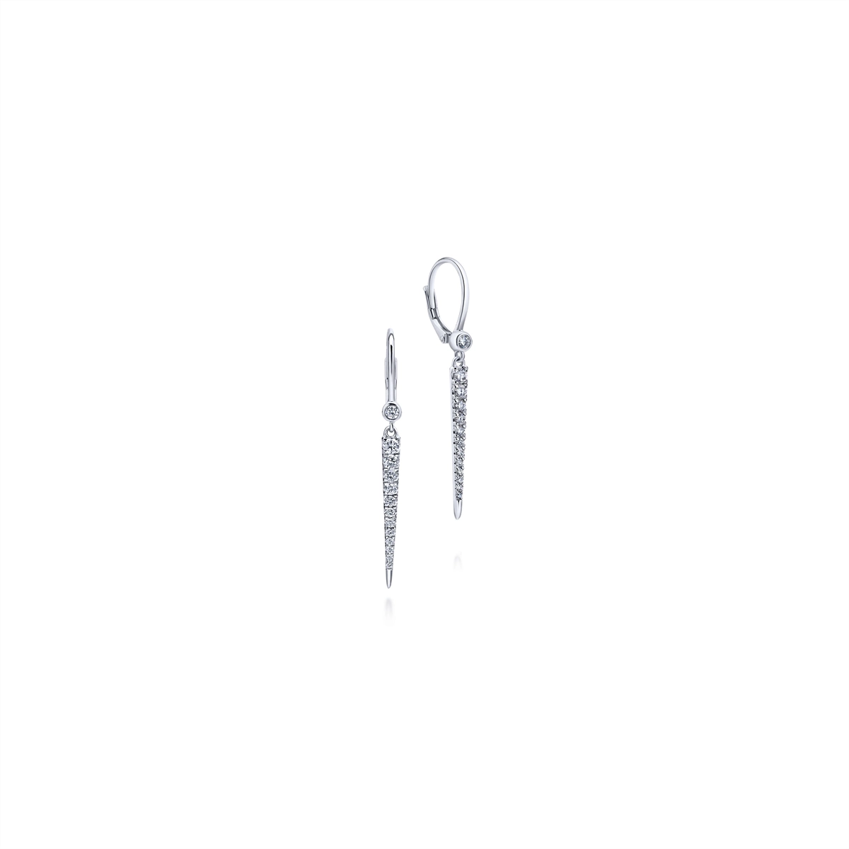 Gabriel & Co. 14K White Gold Peek A Boo Spike Diamond Earrings