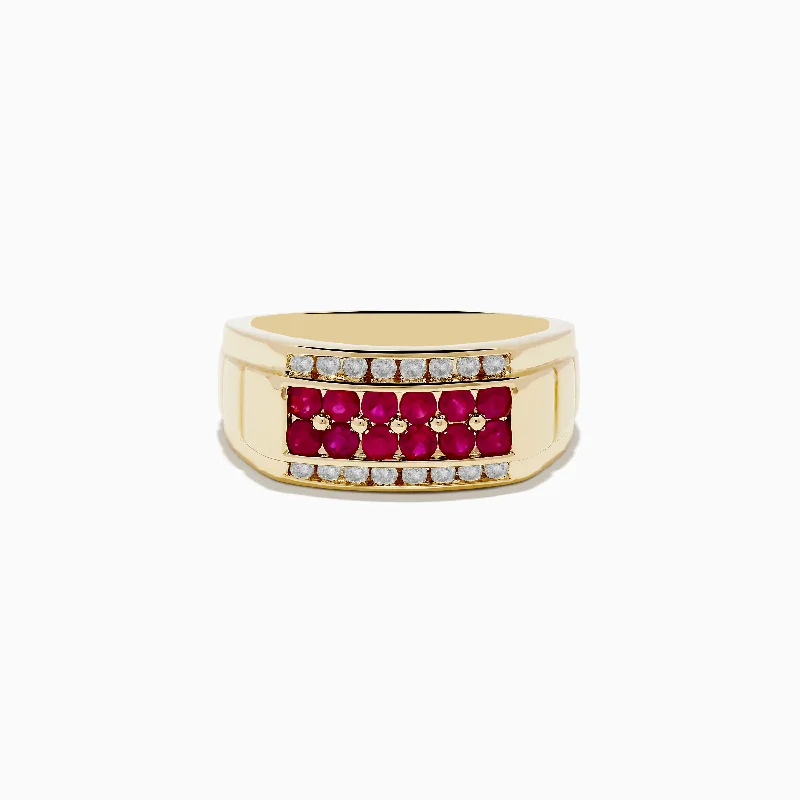 Men's Ruby Royale 14K Yellow Gold Ruby and Diamond Ring