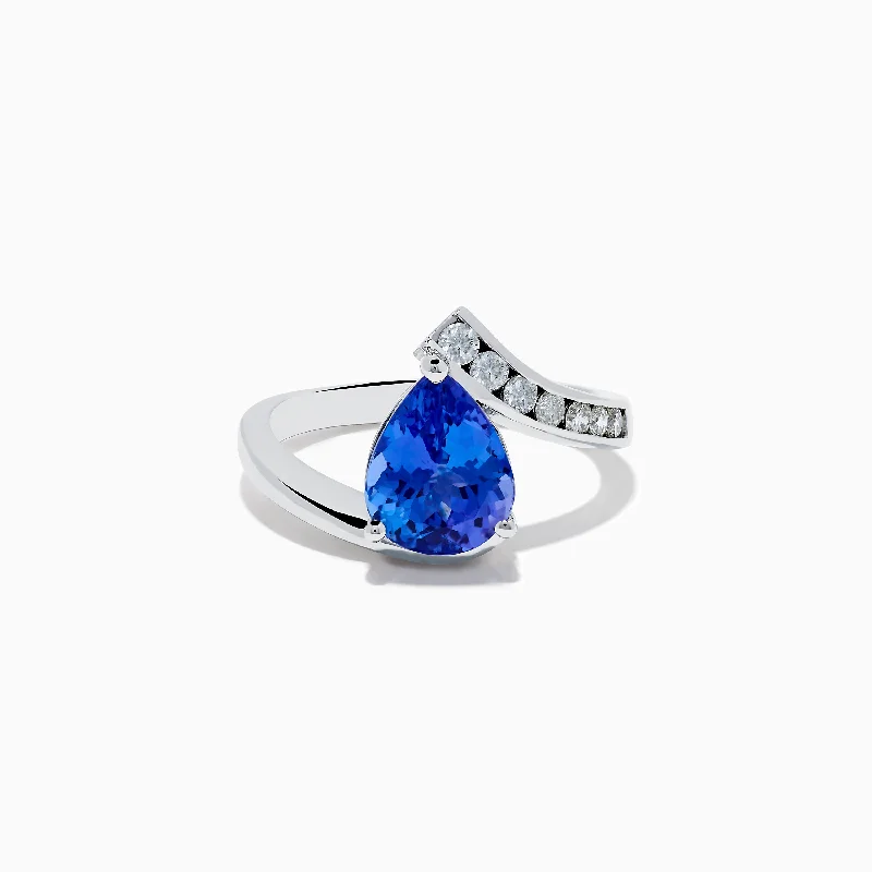 Nahla Siri 14K White Gold Floating Tanzanite and Diamond Ring