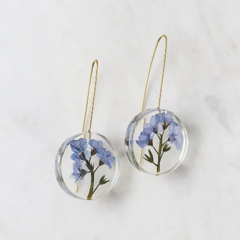 Botanical Full Moon Forget Me Not Earrings