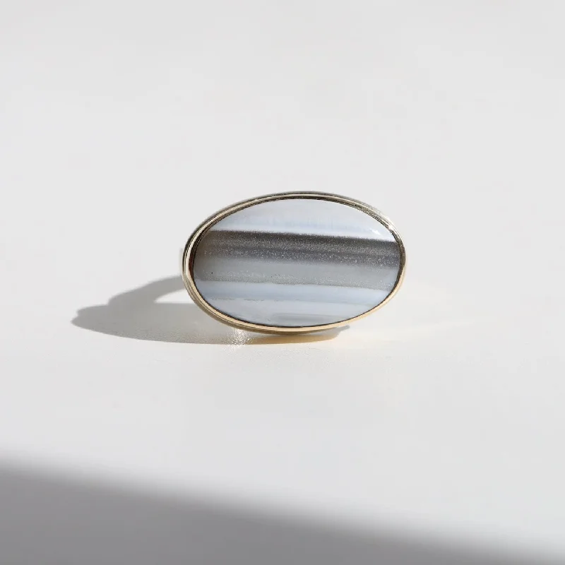 Jamie Joseph Oval Smooth Indian Blue Opal Ring