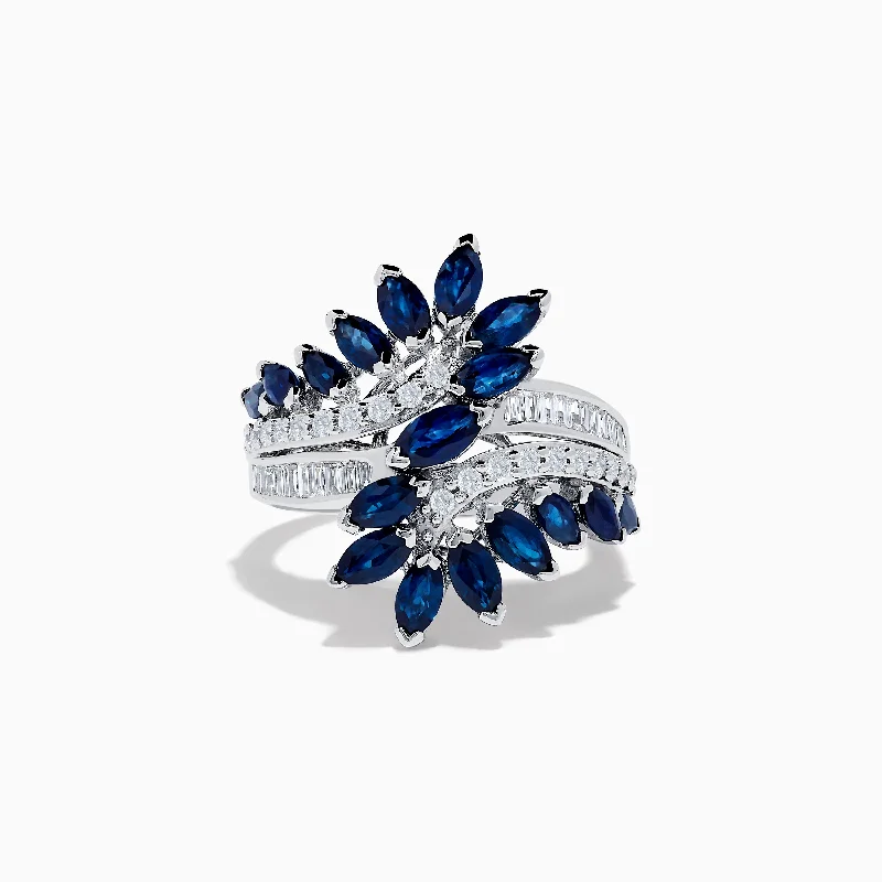 Royal Bleu 14K White Gold Sapphire and Diamond Ring