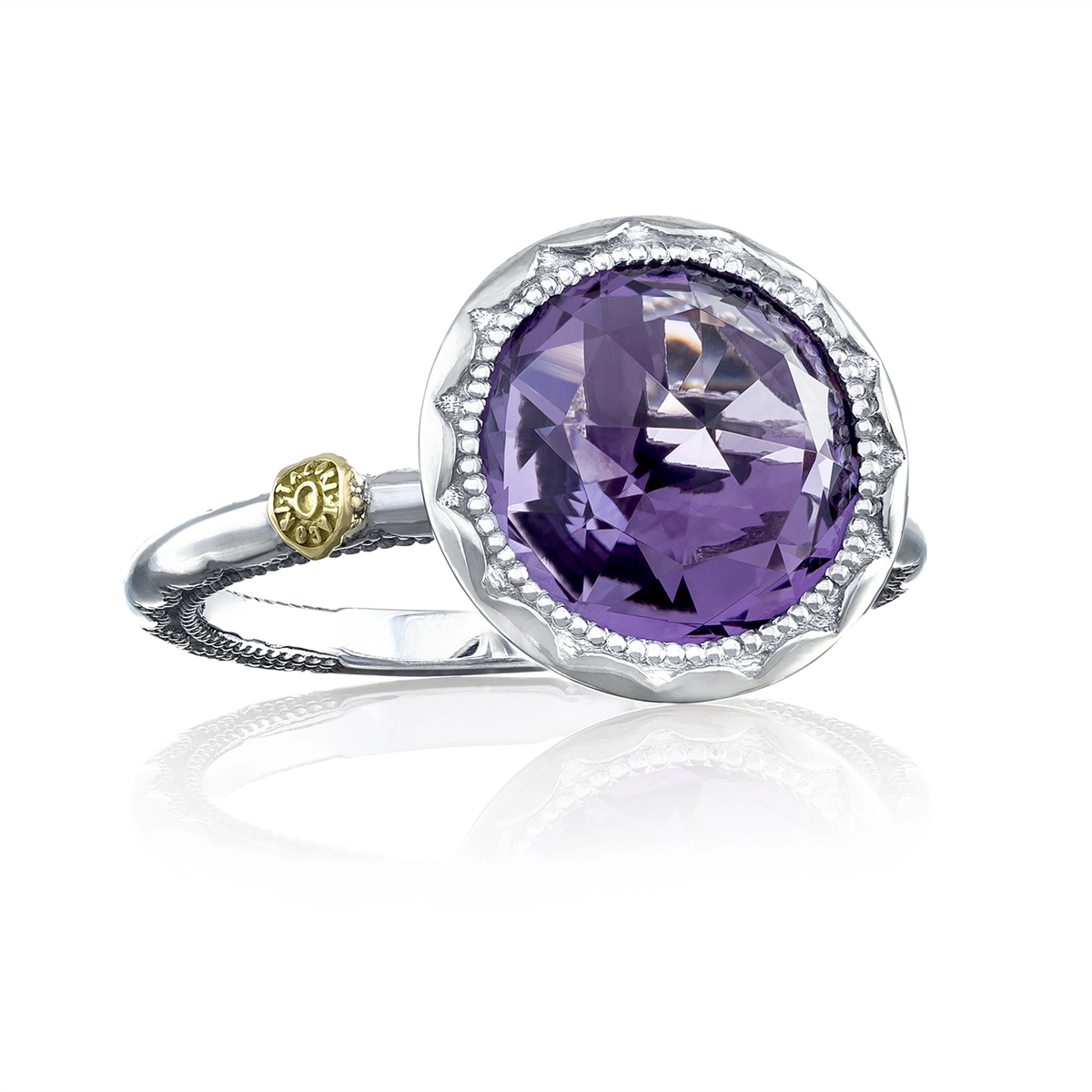 Tacori Crescent Embrace 10mm Bezel Ring featuring Amethyst