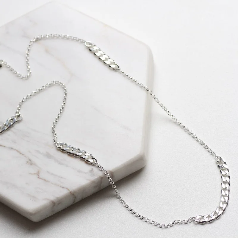 Long Curb Chain Station Necklace