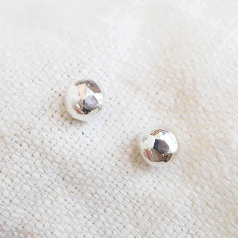 Sterling Silver 8mm Hammered Ball Post Earring