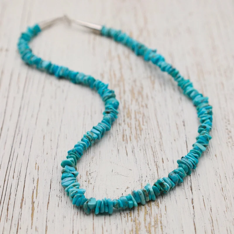 Blue Green Turquoise Chip Necklace