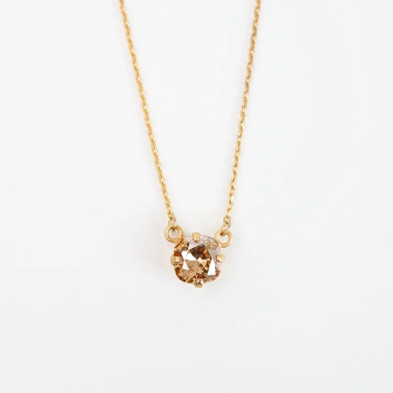 Single Swaovski Crystal Necklace Champagne