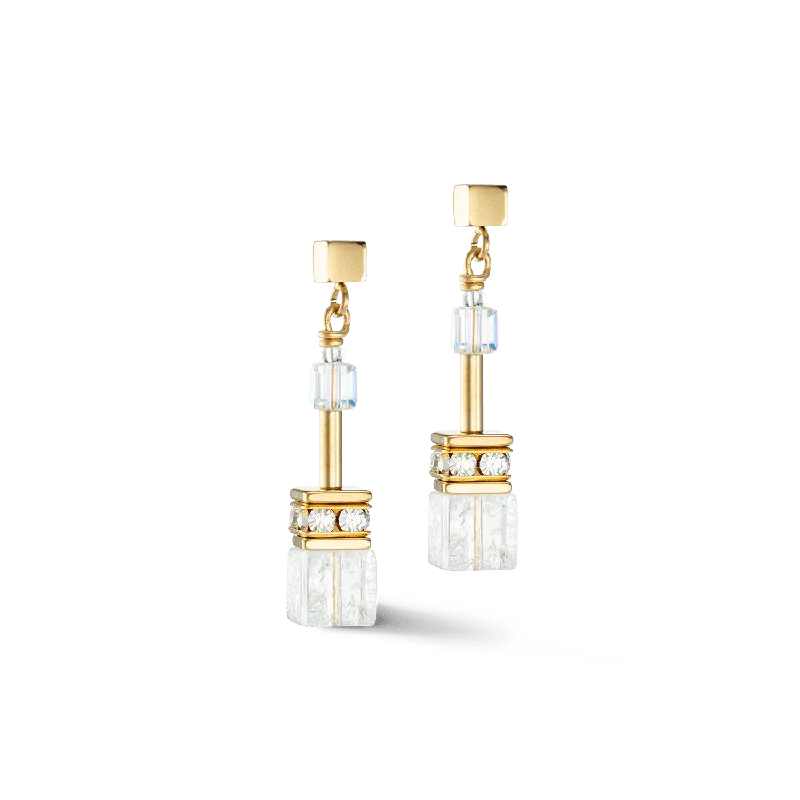 White GeoCube Iconic Earrings