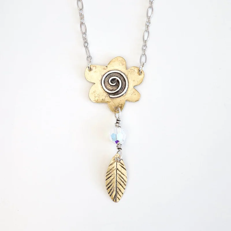 Mixed Metal Flower Power Necklace