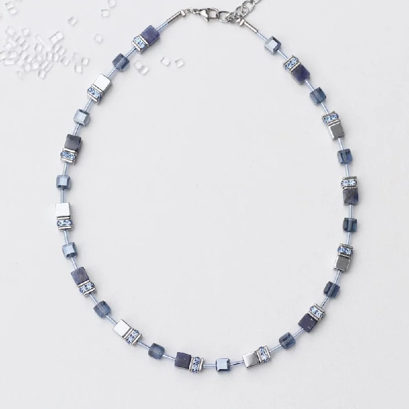 SODALITE GEO CUBE NECKLACE