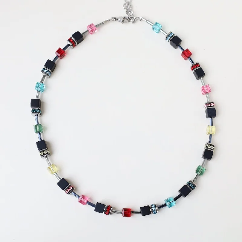 Multi-Color Geocube Necklace