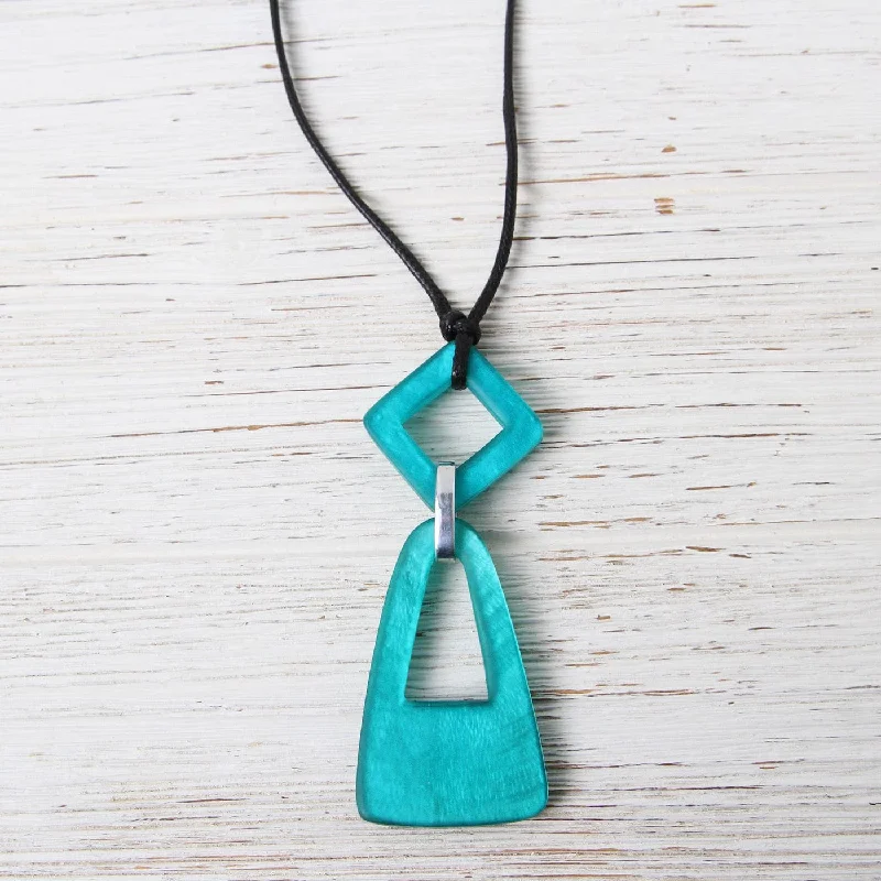 Turquoise Sliding Statement Resin Necklace