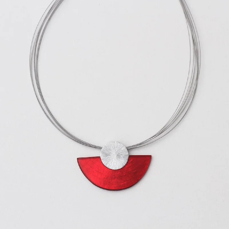 RED HALF MOON NECKLACE