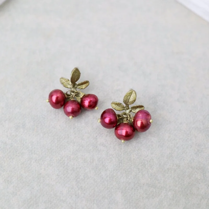 Cranberry Post Earrings