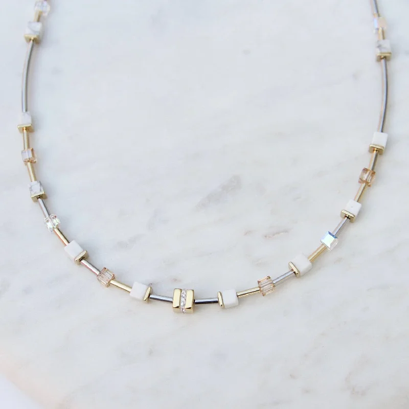 Petite Howlite Geo Cube Necklace