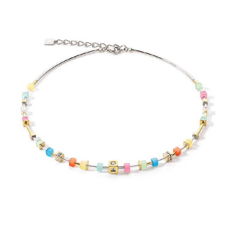 Delicate Multicolor Cube Necklace