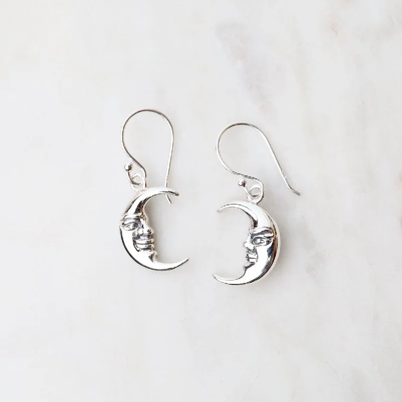 Sterling Silver Crescent Moon Earrings