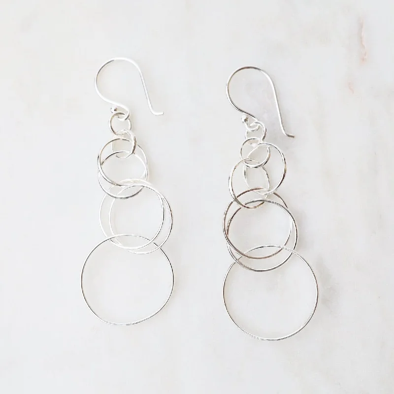 Sterling Silver Circle Chain Earrings