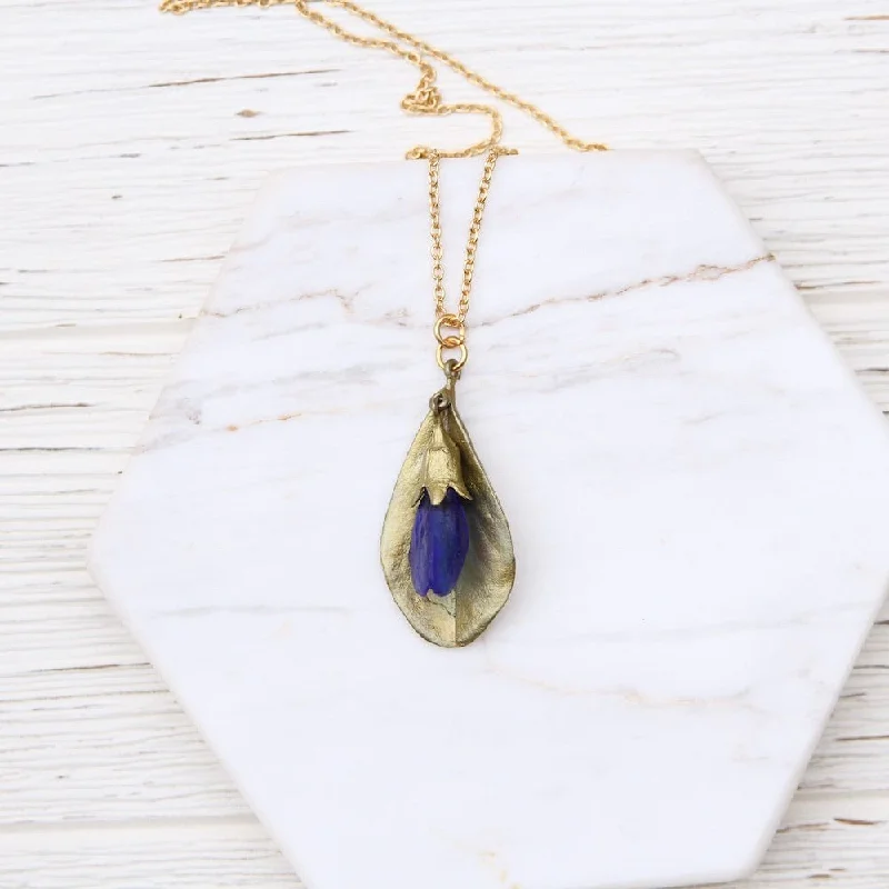 Blue False Indigo Chain Necklace