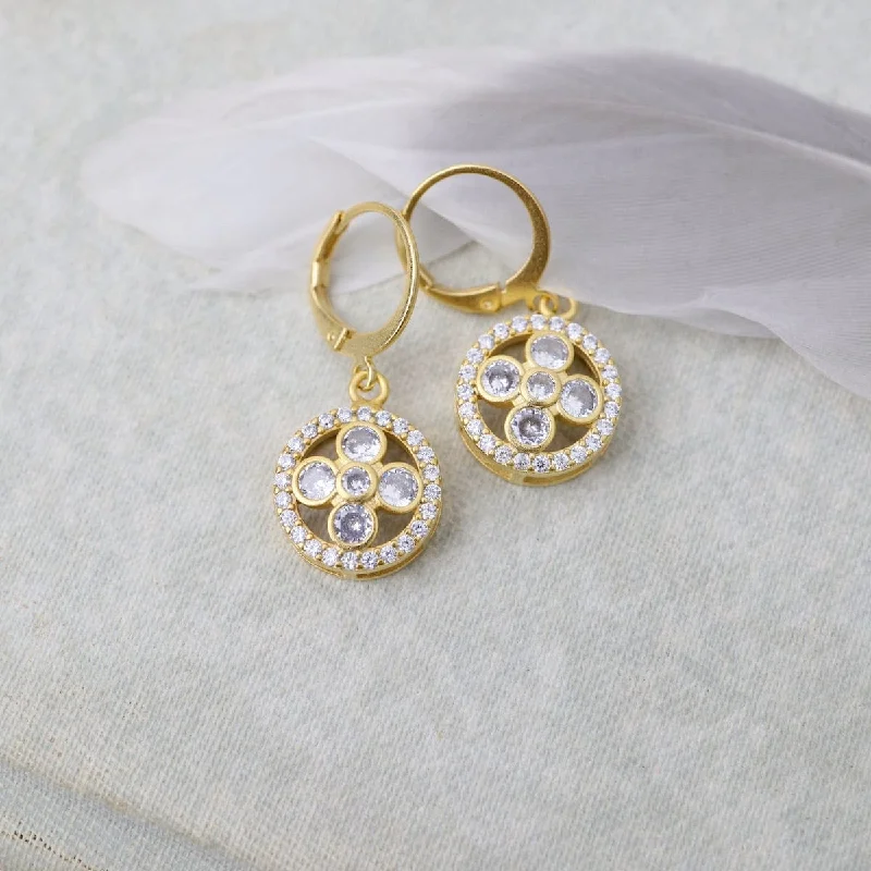 Crystal Lotus Flower Earrings