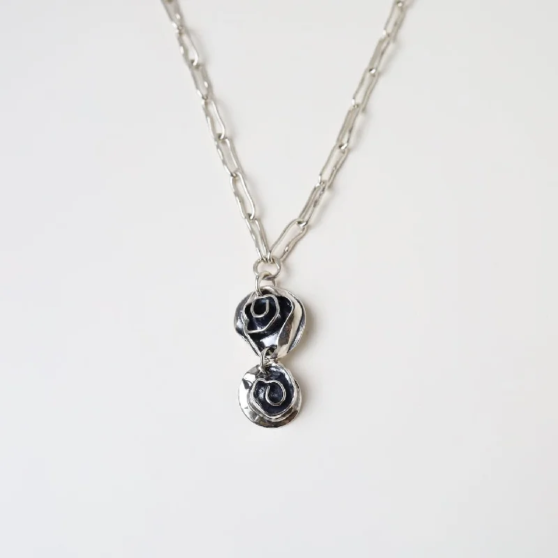 Double Rose Drop Necklace