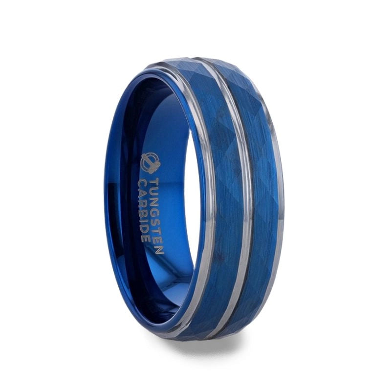 Blue Ion Plated Tungsten Carbide Band