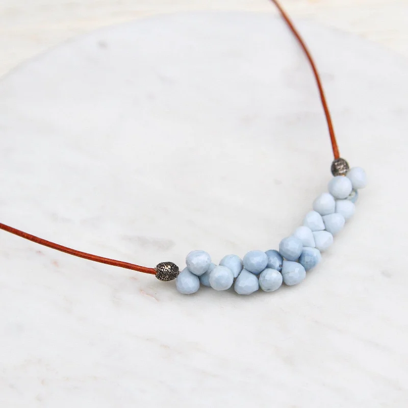 Blue Opal Bubble Briolettes Necklace