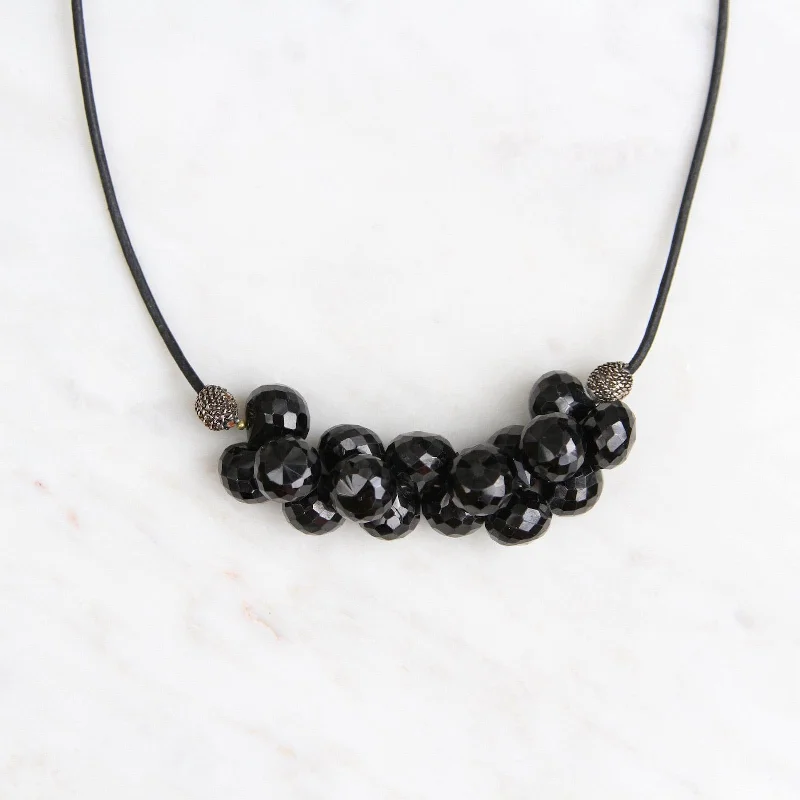 Black Spinel Bubble Briolettes Necklace