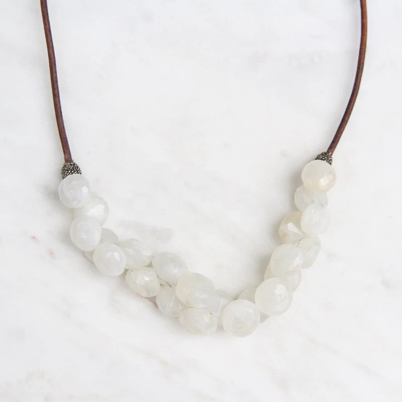 Rainbow Moonstone Bubble Briolettes Necklace