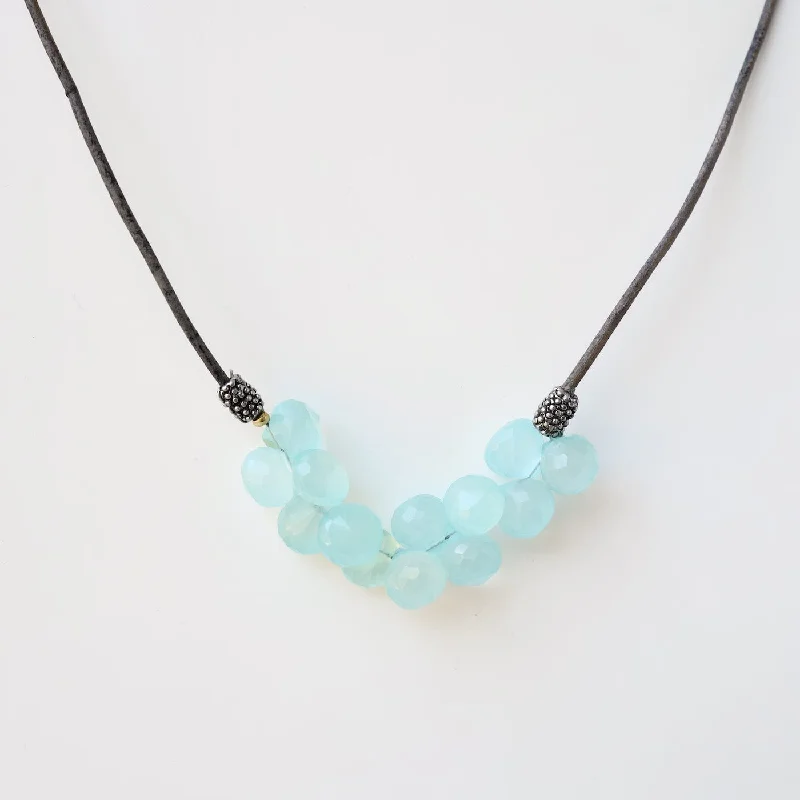 Chalcedony Bubble Briolettes Necklace