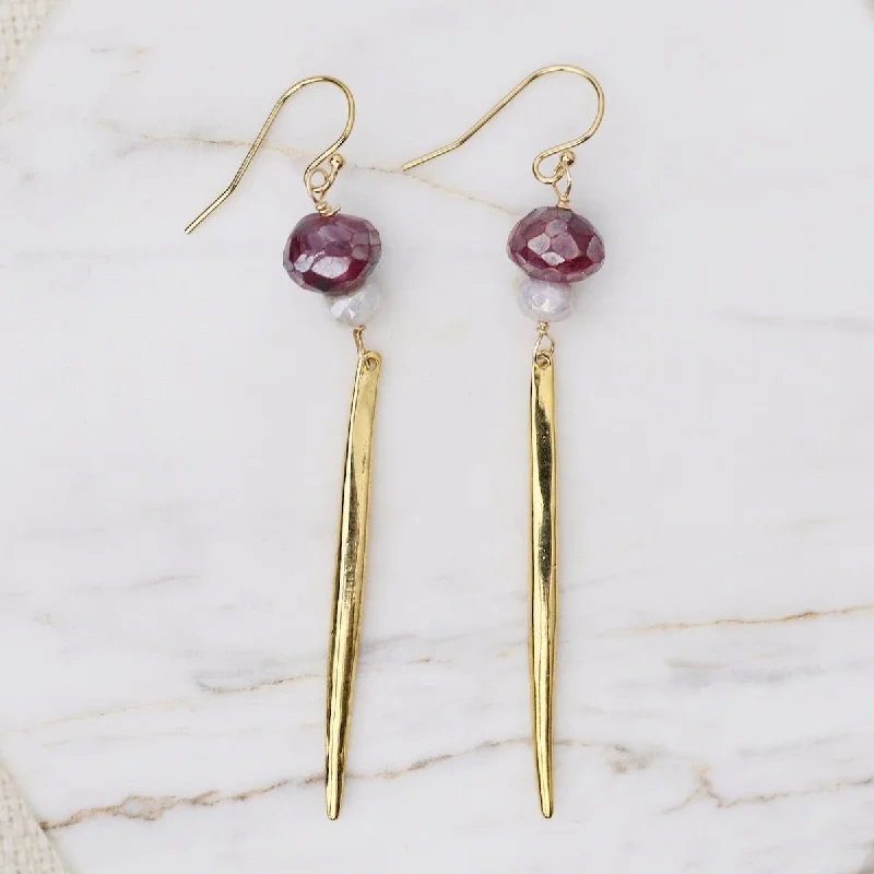 Icicle Earrings with Pink Silverite