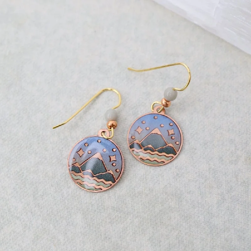 Mountains Majesty in Copper & Grey Bead Earrings