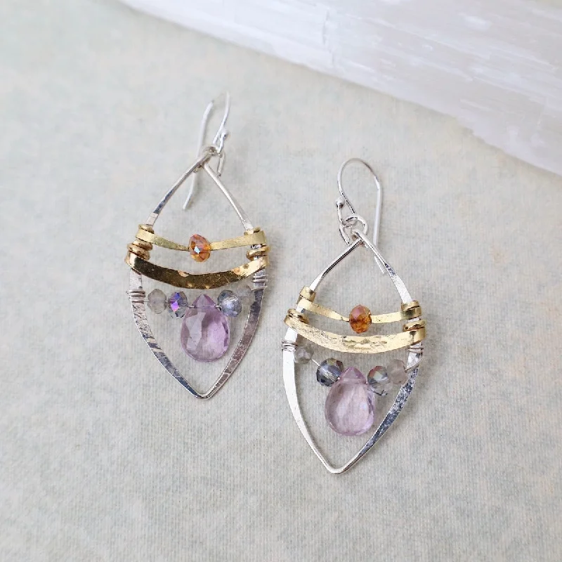 Sunset Earrings with Amethyst