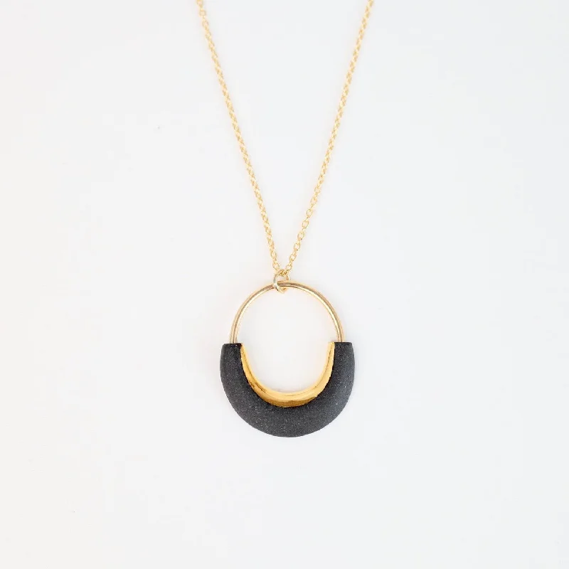 Matte Black Eden Round Necklace