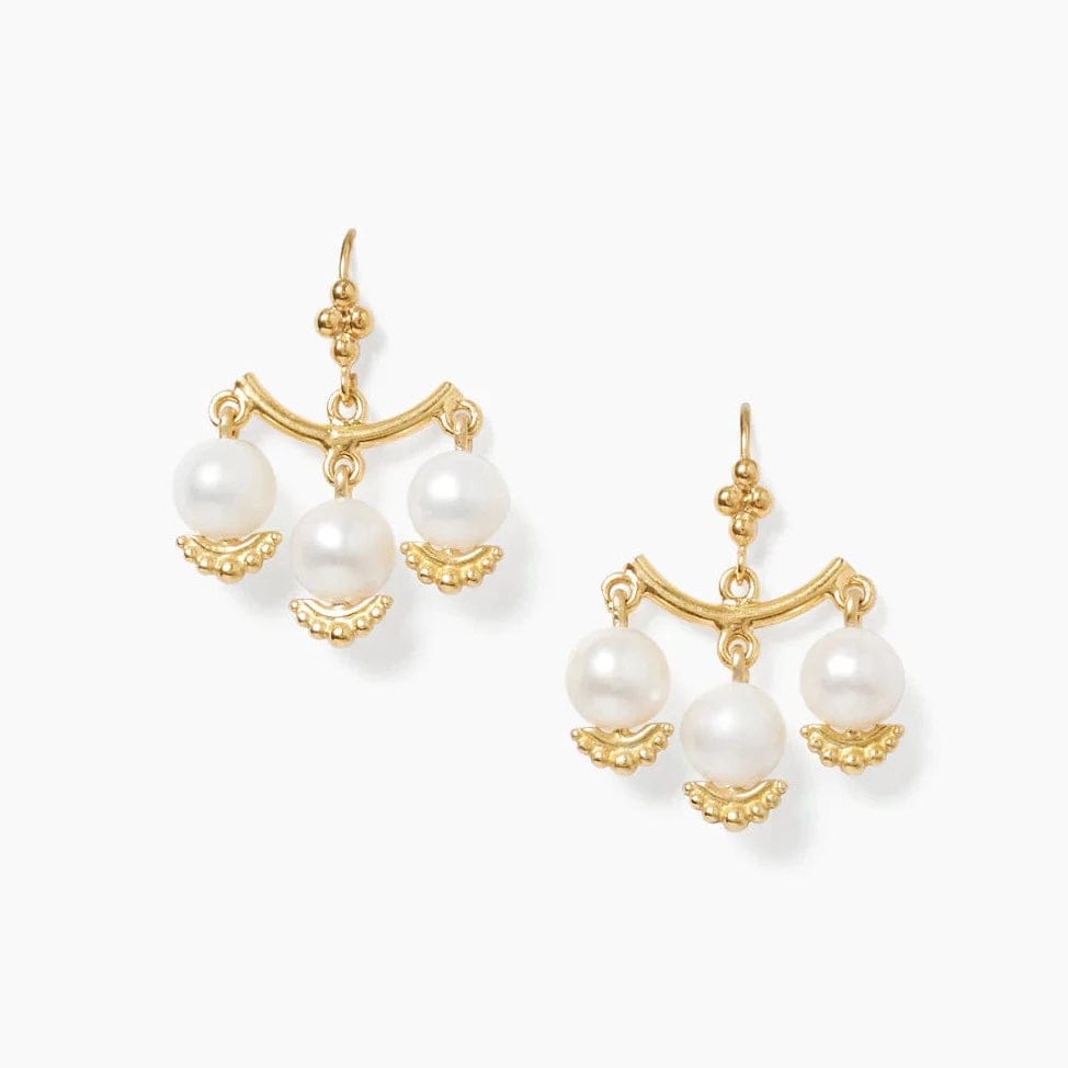 White Pearl Anahi Chandelier Earrings